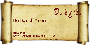 Dulka Áron névjegykártya